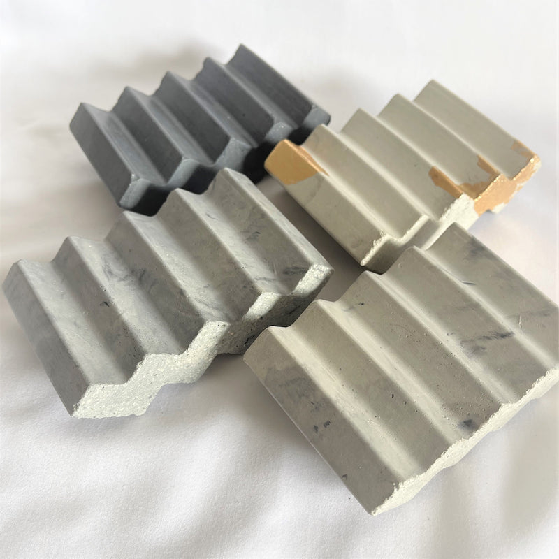 Grey Marble Zig Zag - Concrete Soap Tray